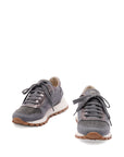 Brunello Cucinelli Brunello Cucinelli Virgin wool flannel and lamé calfskin runners