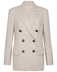 Brunello Cucinelli Brunello Cucinelli Virgin wool and cashmere twill flannel blazer with monili