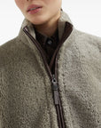 Brunello Cucinelli Brunello Cucinelli Curly Shearling Short Sleeve Outerwear with Shiny Zipper Pull