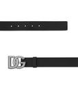 Dolce & Gabbana Dolce & Gabbana Calfskin belt with crossed DG logo buckle