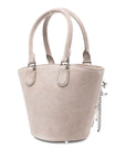 Self-Portrait Self-Portrait Suede Charm Tote Bag