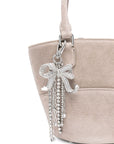 Self-Portrait Self-Portrait Suede Charm Tote Bag