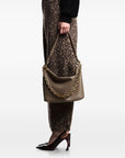 Emporio Armani Emporio Armani Medium leather hobo bag with chain
