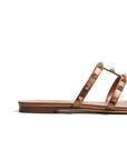 Valentino Garavani Valentino Garavani Rockstud Low Slide Sandal in Laminated Nappa Leather