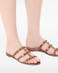 Valentino Garavani Valentino Garavani Rockstud Low Slide Sandal in Laminated Nappa Leather