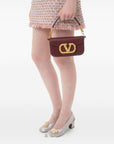 Valentino Garavani Valentino Garavani Locò Small Shoulder Bag In Calfskin With Jewel Logo