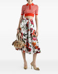 Dolce & Gabbana Dolce & Gabbana Flower-print pleated poplin skirt