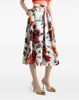 Dolce & Gabbana Dolce & Gabbana Flower-print pleated poplin skirt