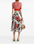 Dolce & Gabbana Dolce & Gabbana Flower-print pleated poplin skirt