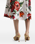 Dolce & Gabbana Dolce & Gabbana Flower-print pleated poplin skirt
