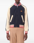 Valentino Valentino Wool and Cotton Bomber Jacket with Vlogo and Le Chat De La Maison Patch