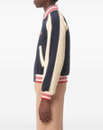 Valentino Valentino Wool and Cotton Bomber Jacket with Vlogo and Le Chat De La Maison Patch