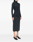 Brunello Cucinelli Brunello Cucinelli High-neck gathered midi dress