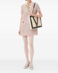 Valentino Valentino Short Dress in Embroidered Ribbon Tweed