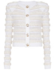 Balmain Balmain Long-sleeved tweed-effect knit cardigan