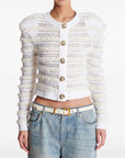 Balmain Balmain Long-sleeved tweed-effect knit cardigan