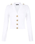 Balmain Balmain Button-Trim Cable-Knit Cardigan