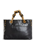 Balmain Balmain 1945 Soft PB-monogrammed crinkled small leather tote bag