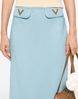 Valentino Valentino V-detail A-line midi skirt