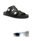 Jimmy Choo Jimmy Choo Fayence Sandal Low leather sandals with pearls