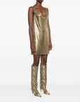 Versace Versace Metallic mesh mini dress with slip