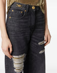 Versace Versace Metal Mesh Regular-Fit Jeans