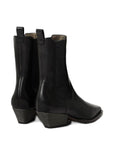 Brunello Cucinelli Brunello Cucinelli Classic Leather Chelsea Boot with Precious Block Heels