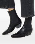 Brunello Cucinelli Brunello Cucinelli Classic Leather Chelsea Boot with Precious Block Heels