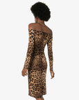 Dolce & Gabbana Dolce & Gabbana off-the-shoulder Leopard Print Midi Dress