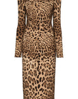 Dolce & Gabbana Dolce & Gabbana off-the-shoulder Leopard Print Midi Dress