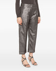 Brunello Cucinelli Brunello Cucinelli Pleat-detail metallic trousers