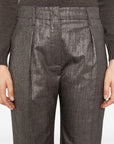 Brunello Cucinelli Brunello Cucinelli Pleat-detail metallic trousers