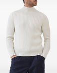 Brunello Cucinelli Brunello Cucinelli Cashmere flat rib turtleneck sweater