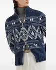 Brunello Cucinelli Brunello Cucinelli Jacquard zip-up cardigan