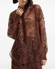 Brunello Cucinelli Brunello Cucinelli Crispy silk shirt with dazzling floral embroidery