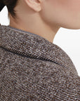 Brunello Cucinelli Brunello Cucinelli Virgin wool and silk mélange diagonal blazer with monili