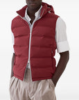 Brunello Cucinelli Brunello Cucinelli Bonded taffeta down vest with heat-bonded seams and detachable hood