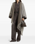 Brunello Cucinelli Brunello Cucinelli Herringbone-pattern fringed poncho