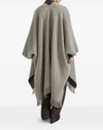 Brunello Cucinelli Brunello Cucinelli Herringbone-pattern fringed poncho