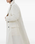 Brunello Cucinelli Brunello Cucinelli One-and-a-half-breasted coat in wide cashmere corduroy with patch pockets and metal buttons