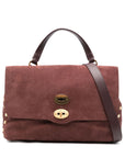 Zanellato Zanellato Postina Jones Medium handbag in vinaccio suede leather