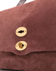 Zanellato Zanellato Postina Jones Medium handbag in vinaccio suede leather