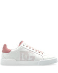 Dolce & Gabbana Dolce & Gabbana-Portofino Light Strobel sneakers in white and pink calf leather