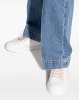 Dolce & Gabbana Dolce & Gabbana-Portofino Light Strobel sneakers in white and pink calf leather