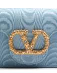 Valentino Garavani Valentino Garavani Locò Moiré Fabric Clutch with Jewel Logo