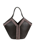 Hereu Hereu Shearling-trimmed tote bag