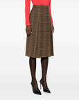 Saint Laurent Saint Laurent Prince of Wales wool and cashmere midi skirt