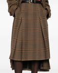 Saint Laurent Saint Laurent Prince of Wales wool and cashmere midi skirt