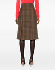 Saint Laurent Saint Laurent Prince of Wales wool and cashmere midi skirt