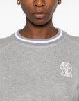 Brunello Cucinelli Brunello Cucinelli Embroidered-detail ribbed-cuff sweater